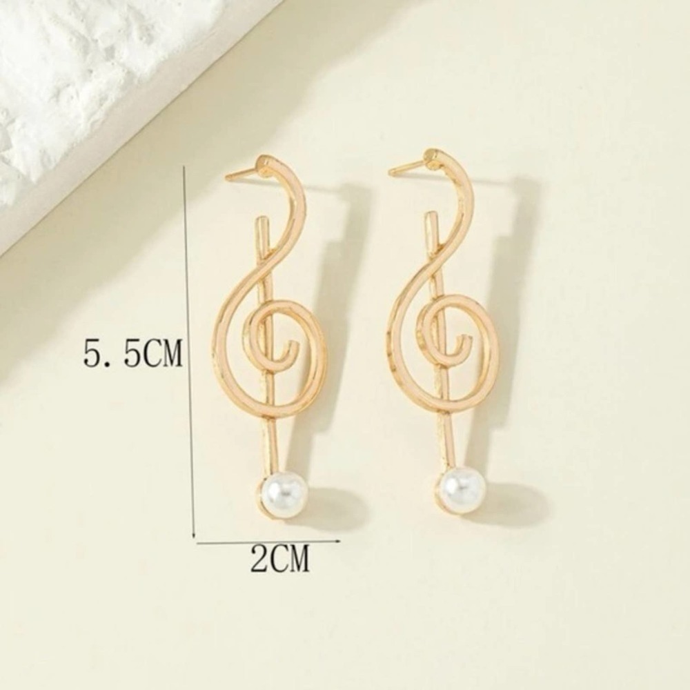 Large G Clef Earrings BRAND NEW - Picture 4 of 4
